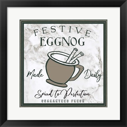 Framed Taupe Christmas Sign II Print