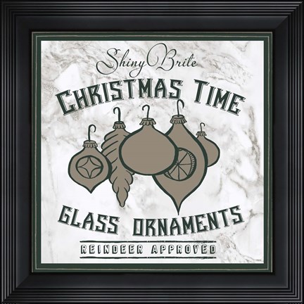Framed Taupe Christmas Sign IV Print