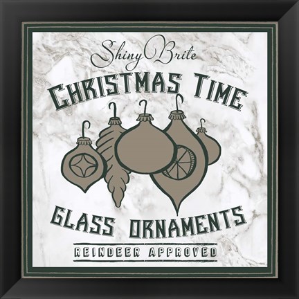 Framed Taupe Christmas Sign IV Print