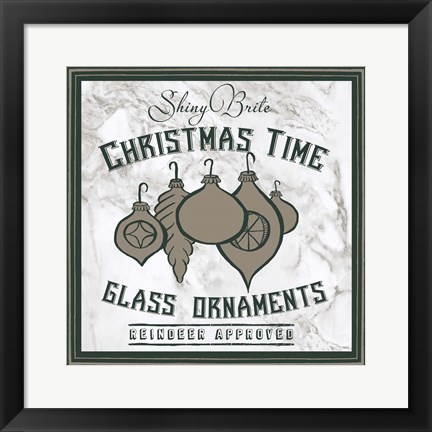 Framed Taupe Christmas Sign IV Print