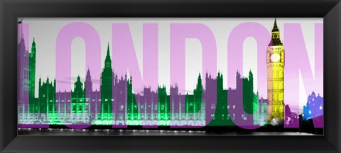 Framed Night Neon London Print