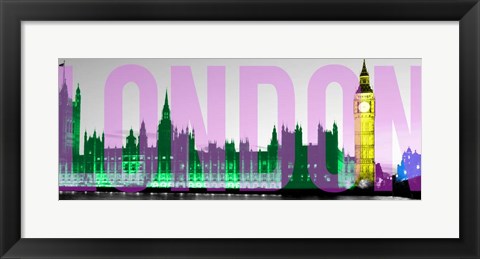 Framed Night Neon London Print