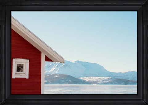 Framed Winter Cabin Print