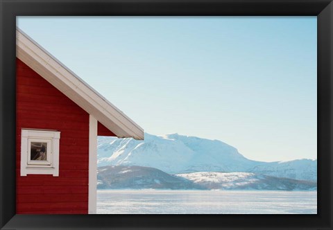 Framed Winter Cabin Print