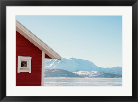 Framed Winter Cabin Print