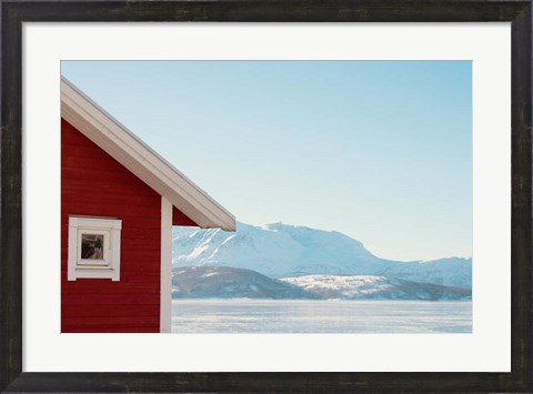 Framed Winter Cabin Print