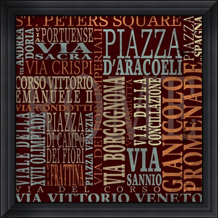 Framed Streets of Rome Print