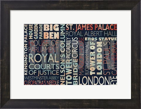 Framed London places Print