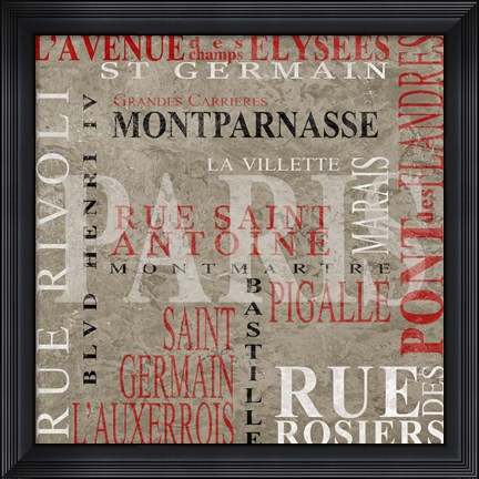 Framed Streets of Paris Print