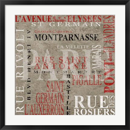 Framed Streets of Paris Print