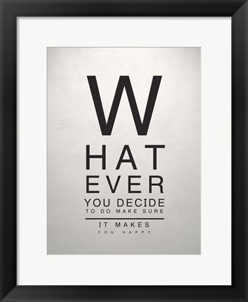Framed Inspirational Eye Chart III Print