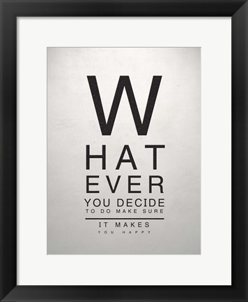 Framed Inspirational Eye Chart III Print