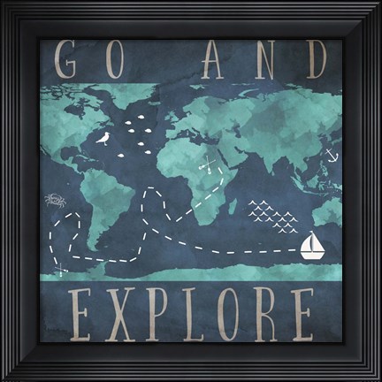 Framed Go and Explore Print