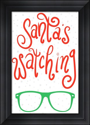 Framed Santa&#39;s Watching Print