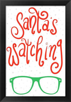 Framed Santa&#39;s Watching Print