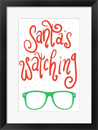 Framed Santa&#39;s Watching Print