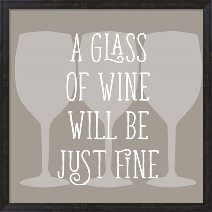 Framed Glass of Wine Print