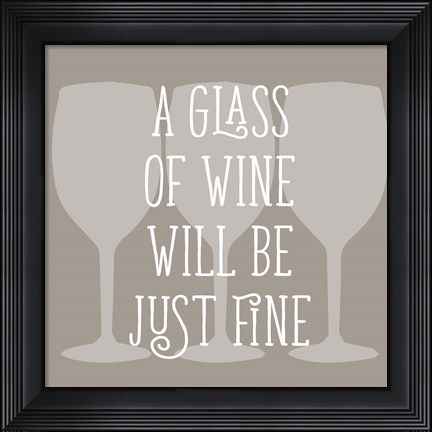 Framed Glass of Wine Print