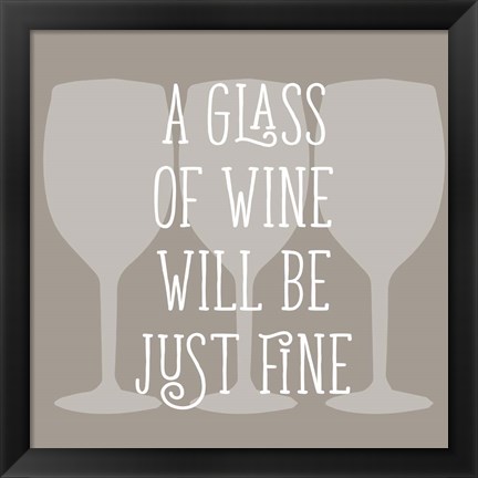 Framed Glass of Wine Print