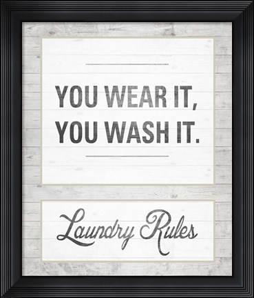 Framed Laundry Rules Print