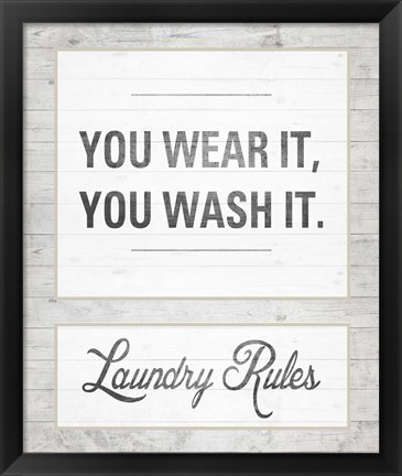 Framed Laundry Rules Print