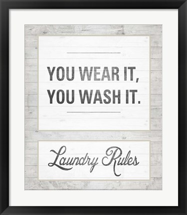 Framed Laundry Rules Print