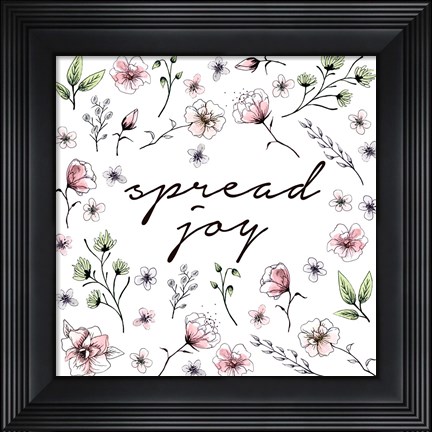Framed Spread Joy Floral Print