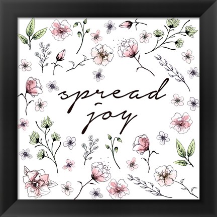 Framed Spread Joy Floral Print