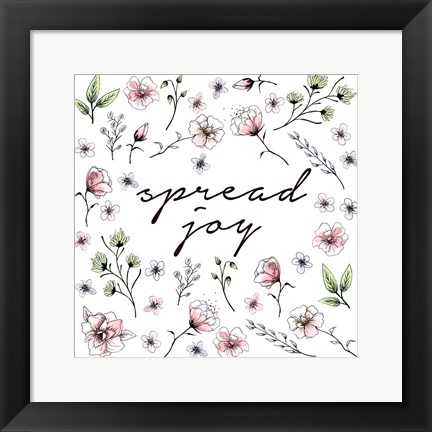 Framed Spread Joy Floral Print