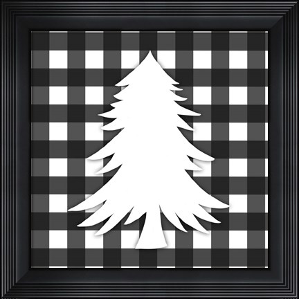 Framed Christmas Gingham I Print