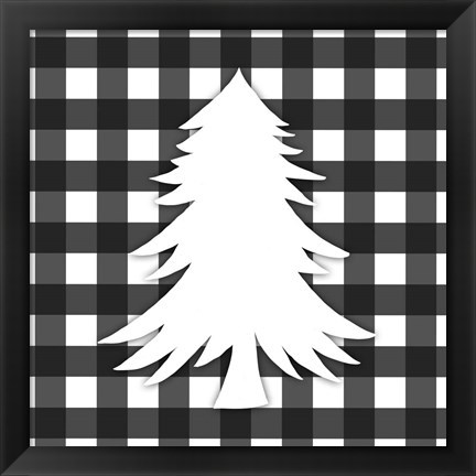 Framed Christmas Gingham I Print