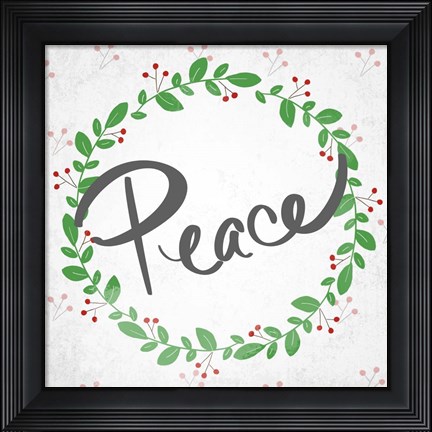 Framed Peace Wreath Print