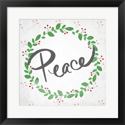 Framed Peace Wreath Print