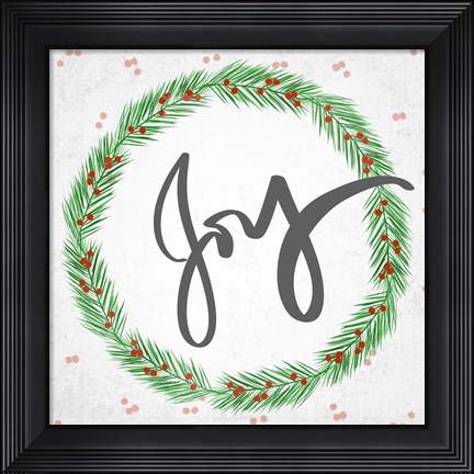 Framed Joy Wreath Print
