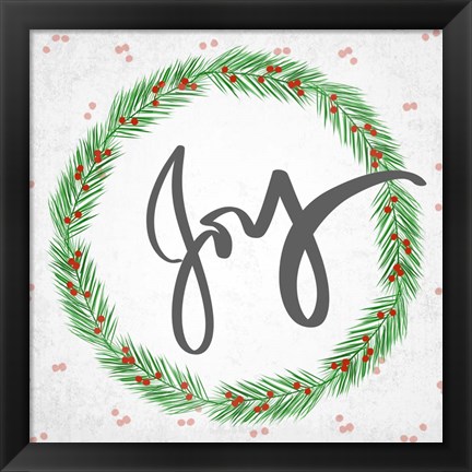 Framed Joy Wreath Print