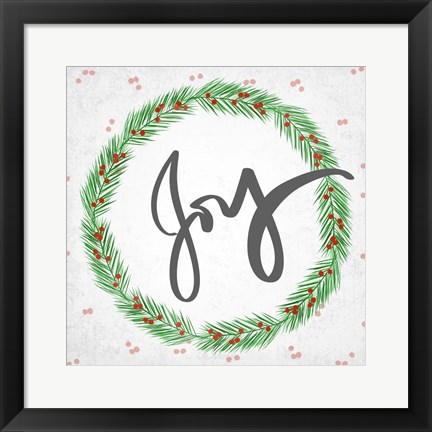 Framed Joy Wreath Print