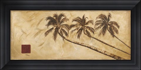 Framed Sepia Palms Print