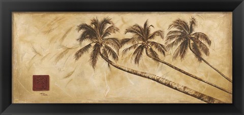 Framed Sepia Palms Print