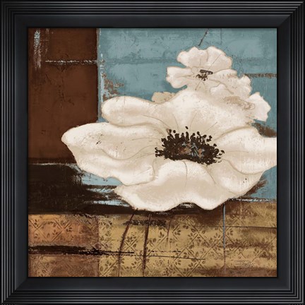 Framed White Poppies II Print