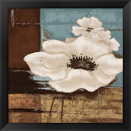 Framed White Poppies II Print