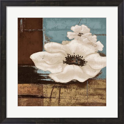 Framed White Poppies II Print