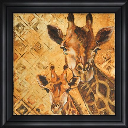 Framed Safari Mother and Son I Print