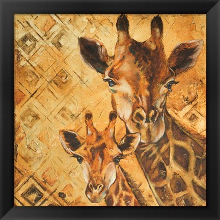 Framed Safari Mother and Son I Print