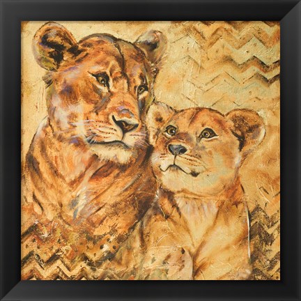 Framed Safari Mother and Son II Print