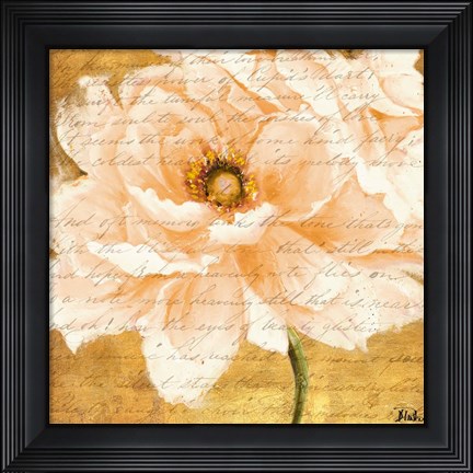 Framed Beautiful Cream Peonies Script I Print