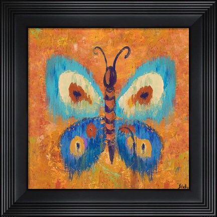 Framed Ikat Flutter Square I Print
