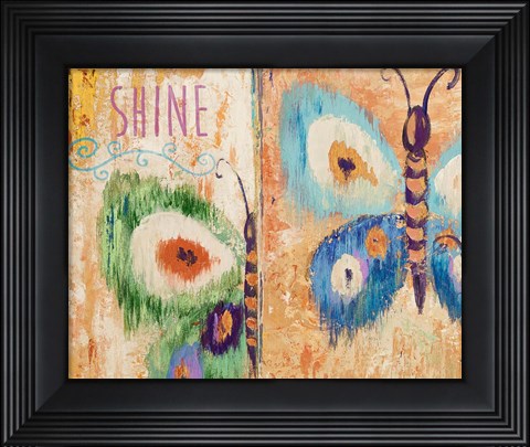 Framed Ikat Flutter Shine Print