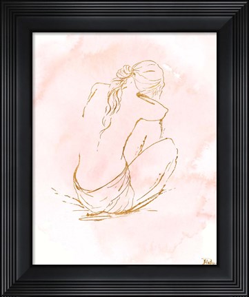 Framed Nude on Pink I Print