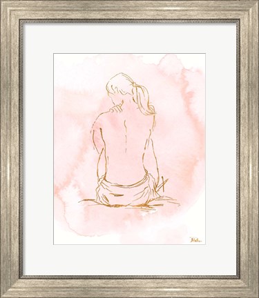 Framed Nude on Pink II Print