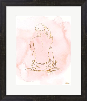 Framed Nude on Pink II Print